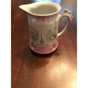 Handpainted Pink, White and Gold Creamer with Germany Stamp